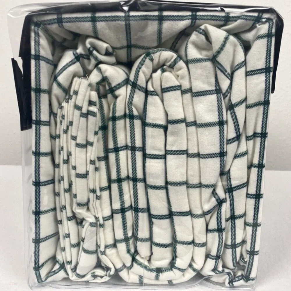 Lauren Ralph Lauren Millerton Plaid Flannel Queen Sheet 4 Piece Set